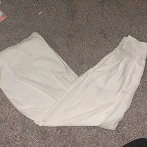 White Wide-Leg Pants